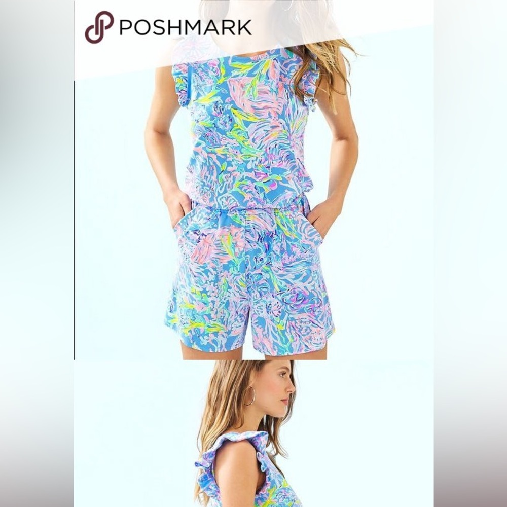 Lilly Pulitzer Patsi Romper Size Small Multi All Together print